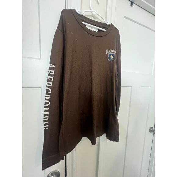 ABERCROMBIE KIDS BROWN WARM PULLOVER LOGO SLEEVE KIDS SIZE  15 - 16 - Picture 1 of 5